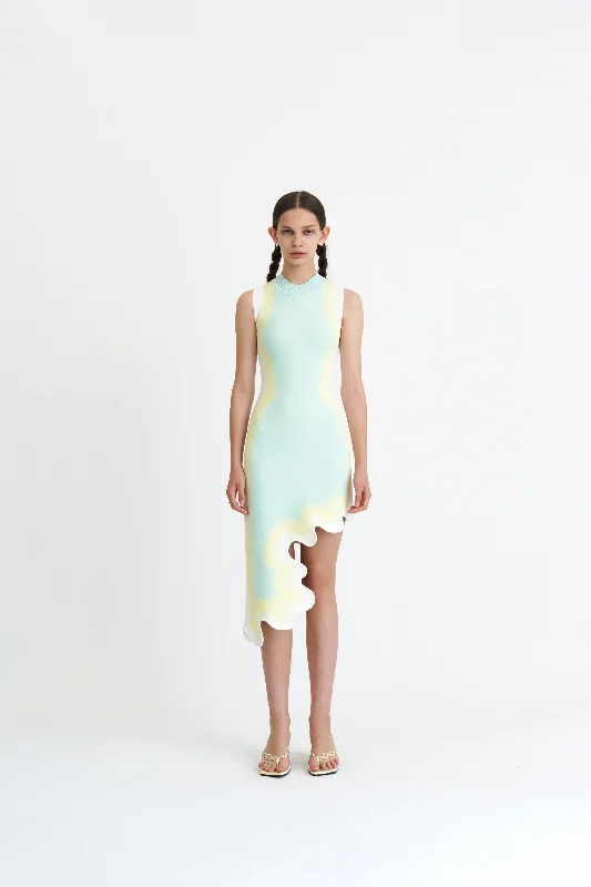 BROOKLYN WAVY ASYMMETRIC DRESS