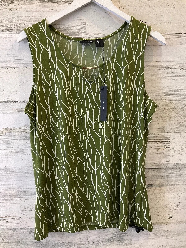 Green Top Sleeveless Tahari By Arthur Levine, Size L