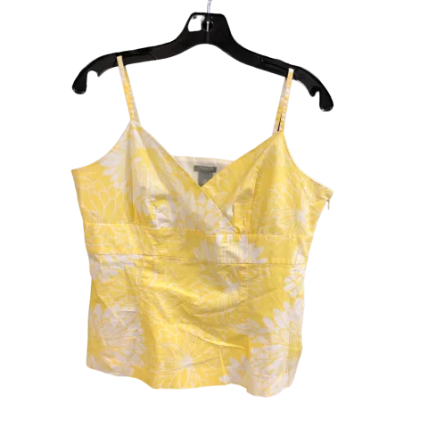 White & Yellow Top Sleeveless Ann Taylor, Size 12petite