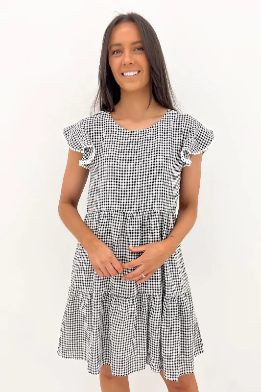 Bennie Mini Dress Black Gingham