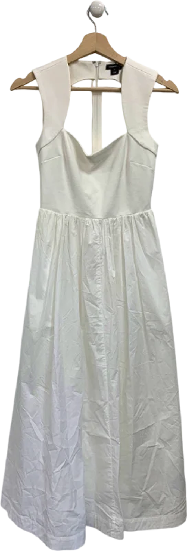 Karen Millen White Scoop Neck Jersey Cotton Mix Maxi Dress XS